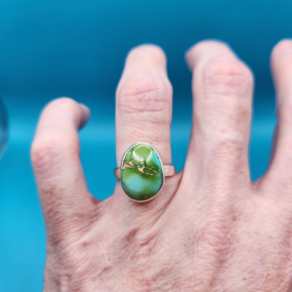 Sonoran Gold Turquoise Sterling Silver Ring - Picture 7 of 7